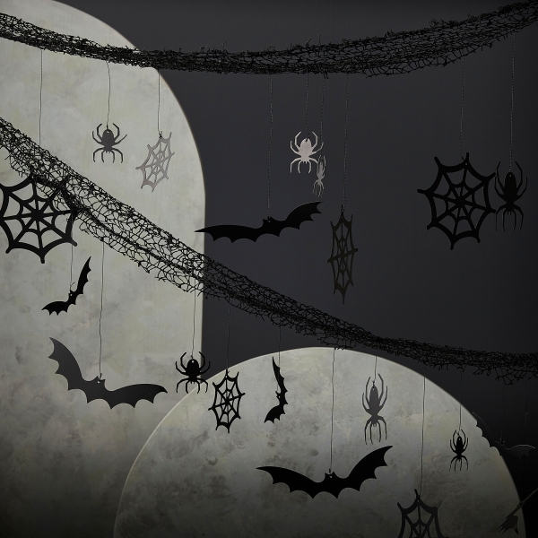 Teia Decorativa - Aranhas, Teias e Morcegos