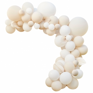 Kit Arco de Balões Branco e Nude