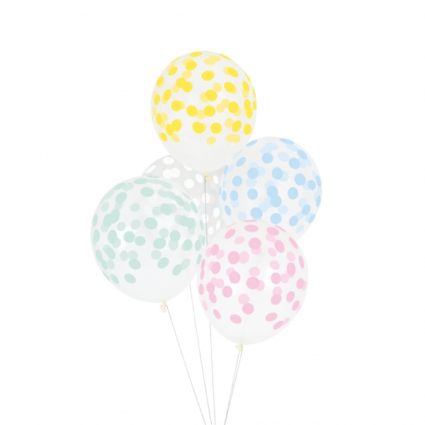 5 Balões Bolinhas Pastel
