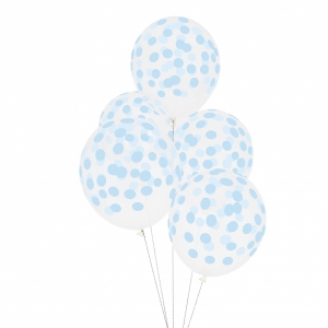 5 Balões Bolinhas Azul Bebé