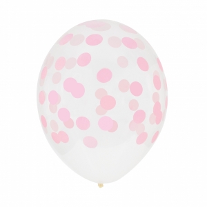 5 Balões Bolinhas Rosa Bebé