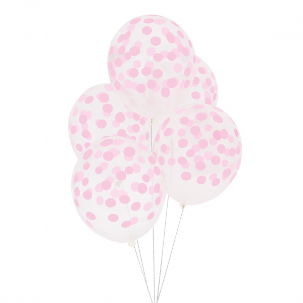 5 Balões Bolinhas Rosa Bebé 5 Balões Bolinhas Rosa Bebé