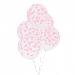 5 Balões Bolinhas Rosa Bebé