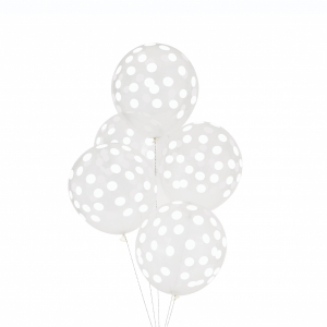 5 Balões Bolinhas Branco