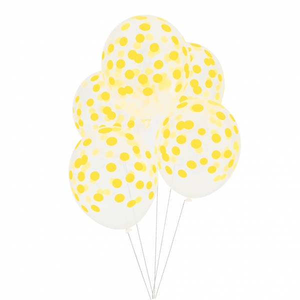 5 Balões Bolinhas Amarelo 5 Balões Bolinhas Amarelo