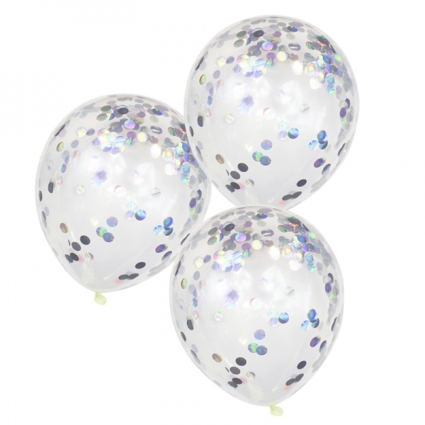 Balões com Confetti Iridescente