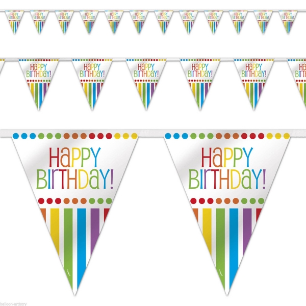 Bandeirolas Rainbow Happy Birthday