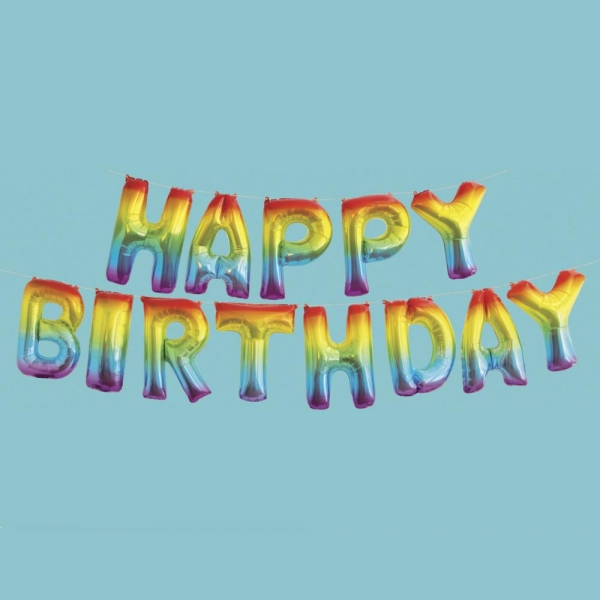 Balões Happy Birthday Coloridos