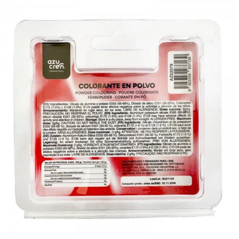 Corante em Pó Azupearl Vermelho Pérola