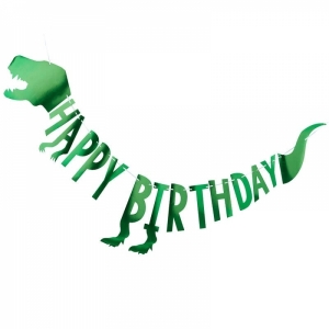 Faixa Happy Birthday Dinossauros