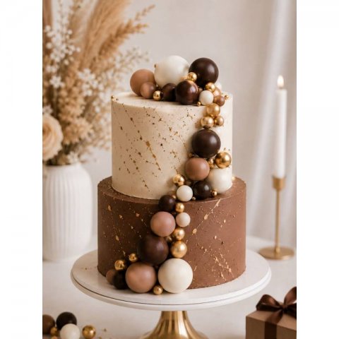 32 Esferas Decorativas Tons Chocolate