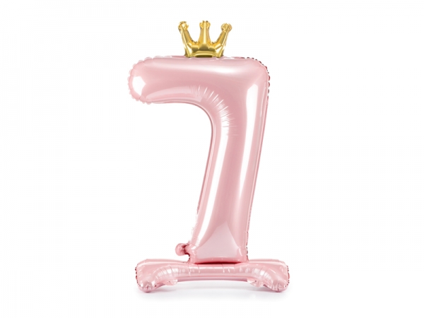 Balão para Ar Rosa com Coroa Número 7