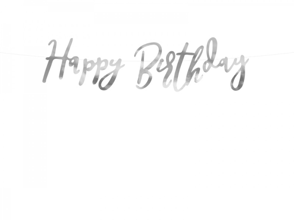 Faixa Happy Birthday Prata