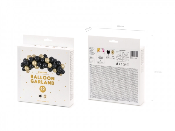 Kit Grinalda de Balões Preto e Dourado Kit Grinalda de Balões Preto e Dourado