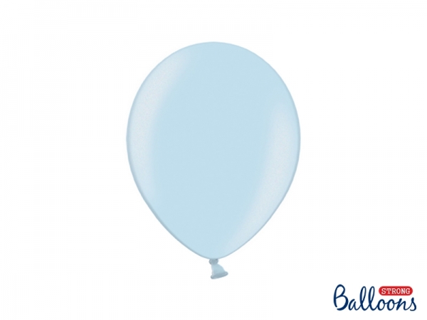 50 Balões Metalizados Azul Claro