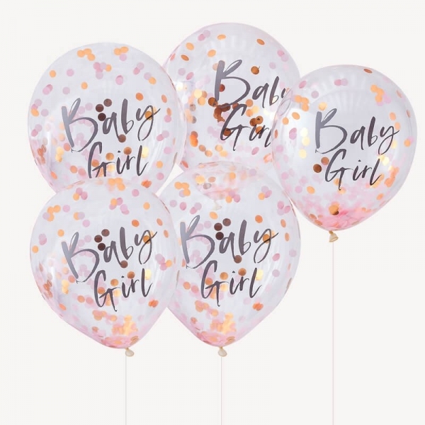Balões com Confetti Baby Girl